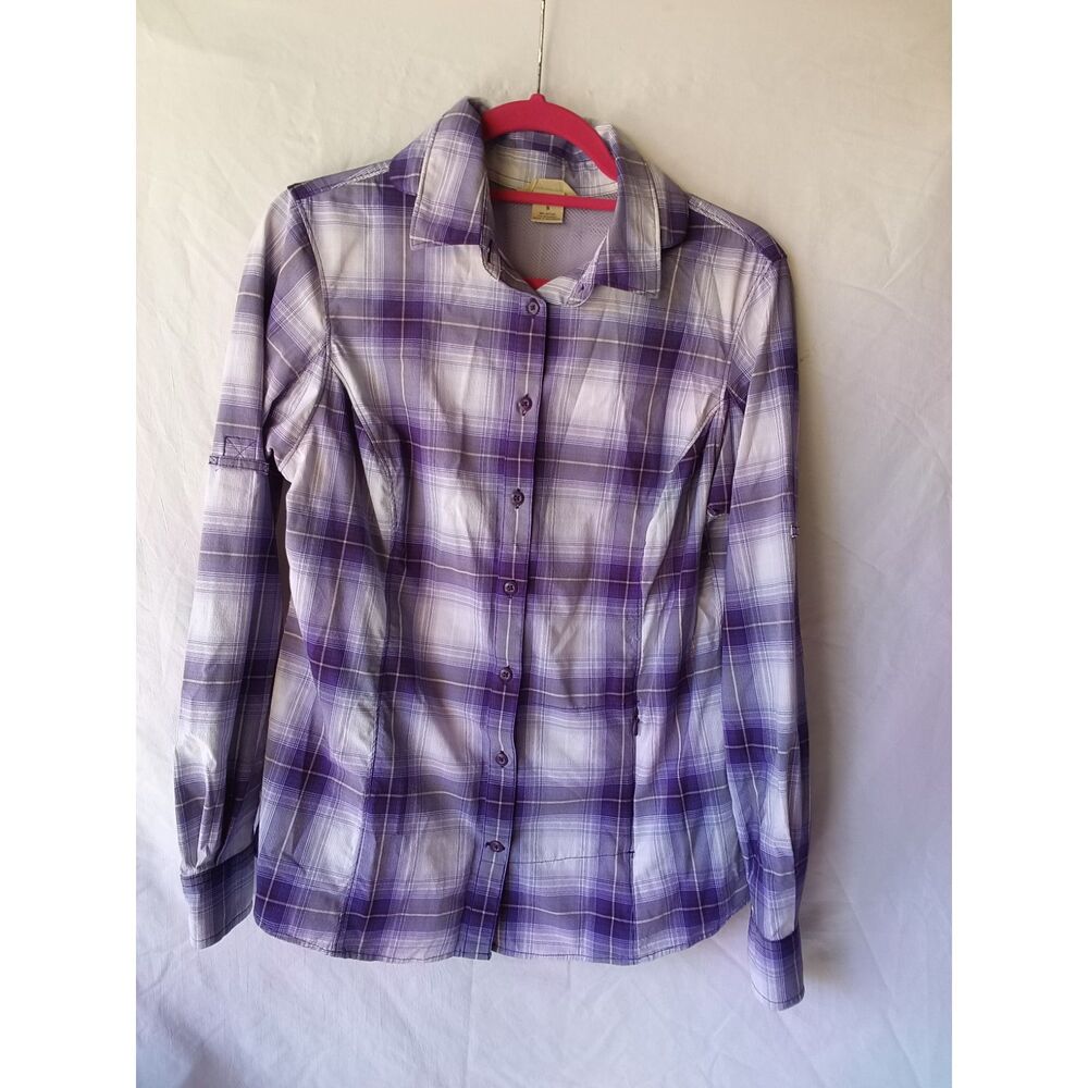 Duluth Trading S Purple Plaid Cowgirl Button Down Shirt